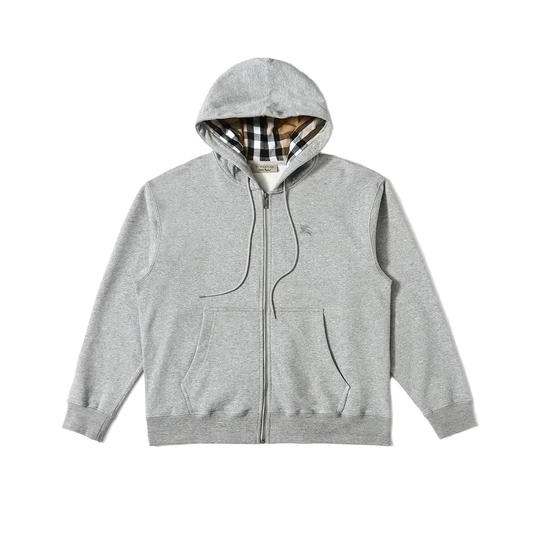 Burberry Grey Zip Up Hoodie